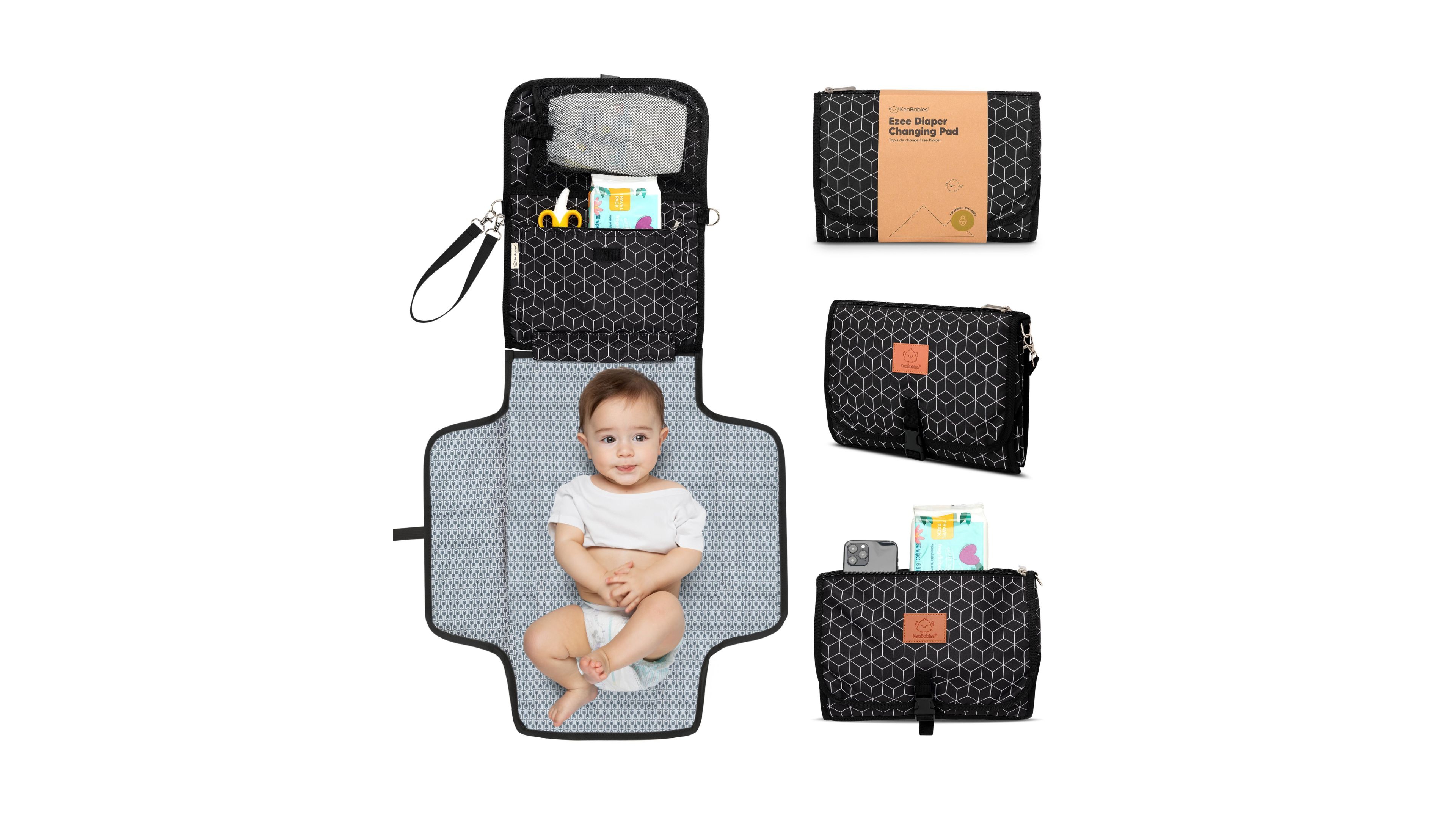 KeaBabies Ezee Diaper Changing Pad, Portable Mat, Waterproof Foldable Pad