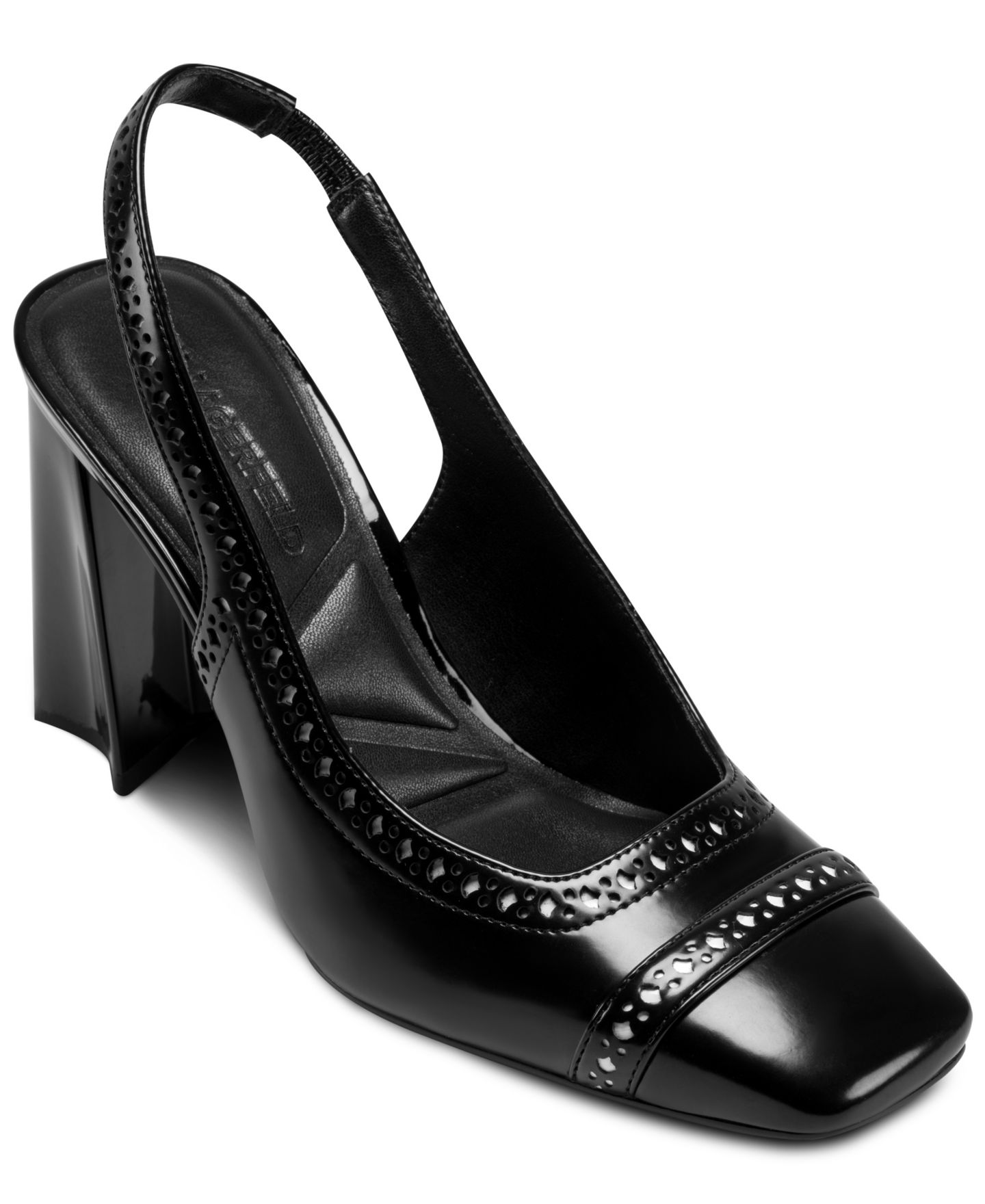 Женские туфли KARL LAGERFELD PARIS Siofra Square Toe Heels, цвет: Угольный — фото 1