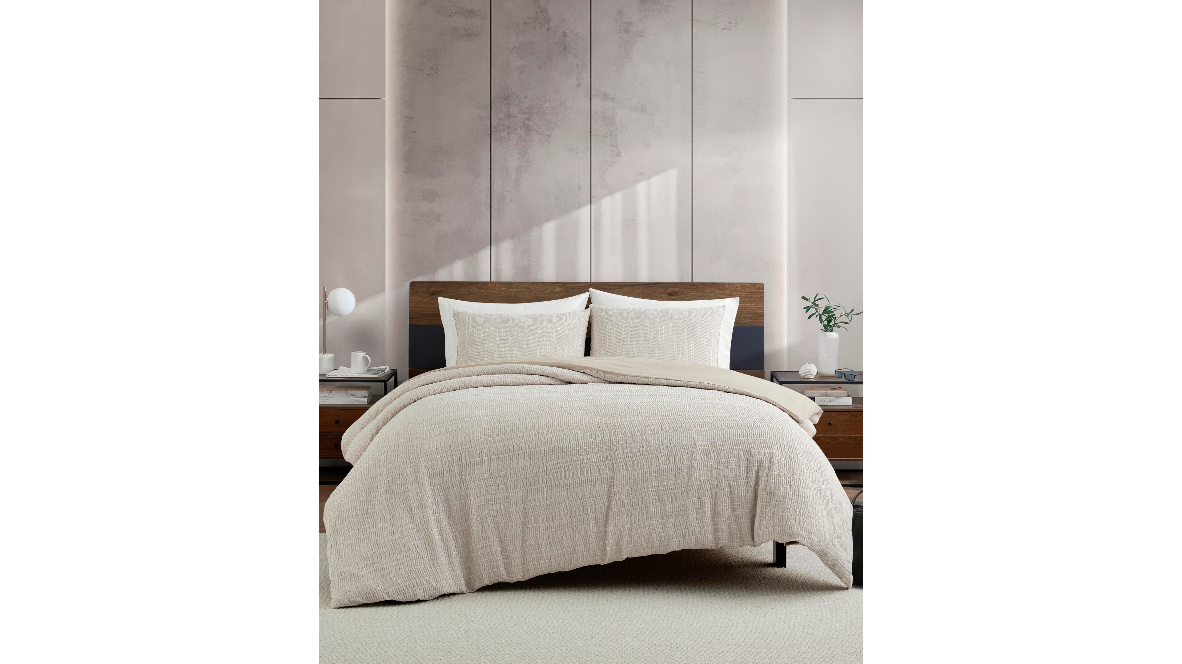 Kenneth Cole New York Stitched Gauze Jacquard 3-Pc. Duvet Cover Set, King