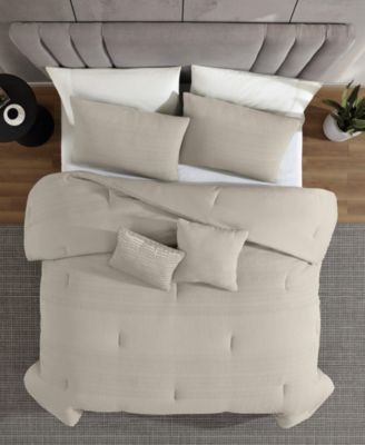 Solid Variegated Waffle 3-Pc. Comforter Set, Full/Queen