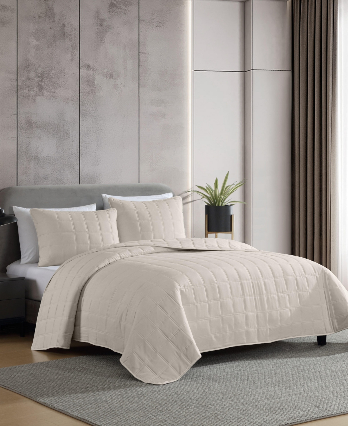 Kenneth Cole New York Solid Stonewashed 2-pc. Quilt Set, Twin In Neutral