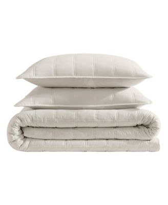 Solid Stonewashed 3-Pc. Quilt Set, King