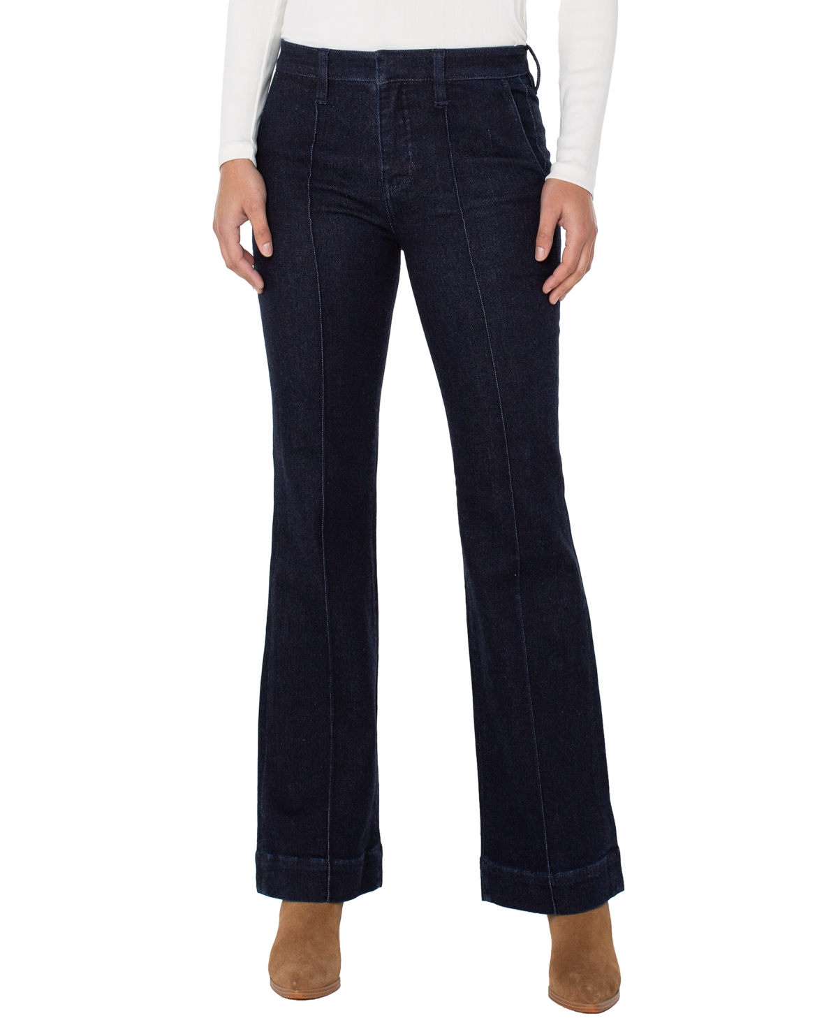 Liverpool Los Angeles Petite Trouser Bootcut Jeans In Blue