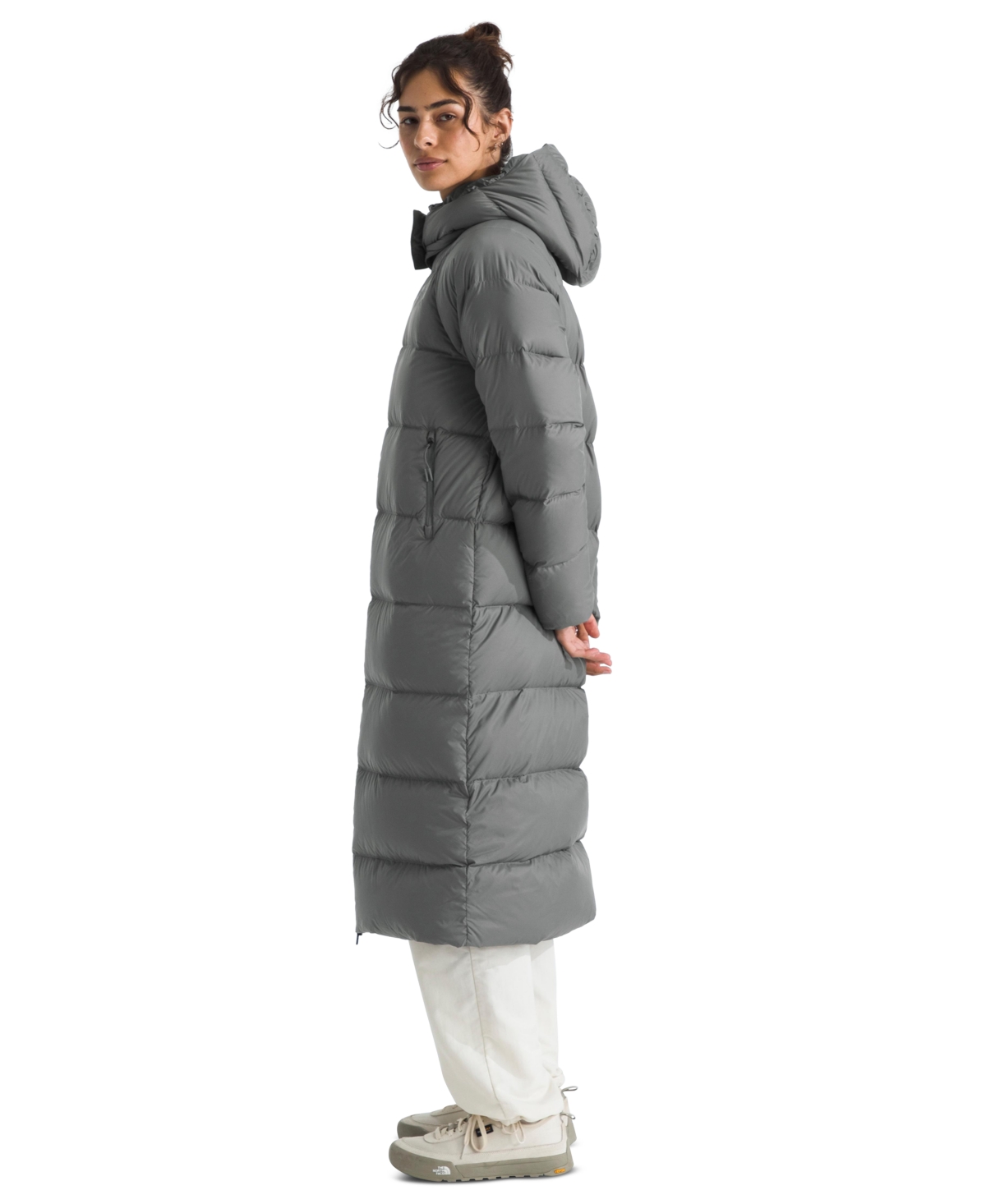 The North Face Women's Hydrenalite City Long Down Parka Jacket In Gray