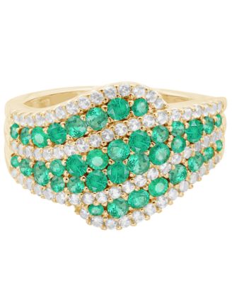 Macy's - Emerald (1 ct. t.w.) and Diamond (1/2 ct. t.w.) Ring in 14K Gold (also in 14K White Gold Sapphire & 14K Gold Ruby)