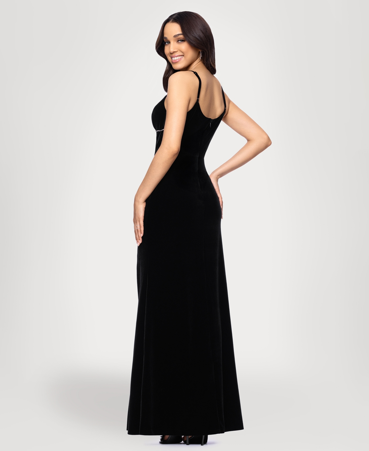 Blondie Nites Juniors Sweetheart Center-back Zipper Dress In Black