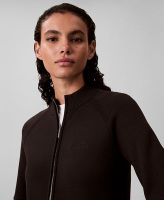 Women's Technical Long Sleeve Mock Neck Cardigan Sweater