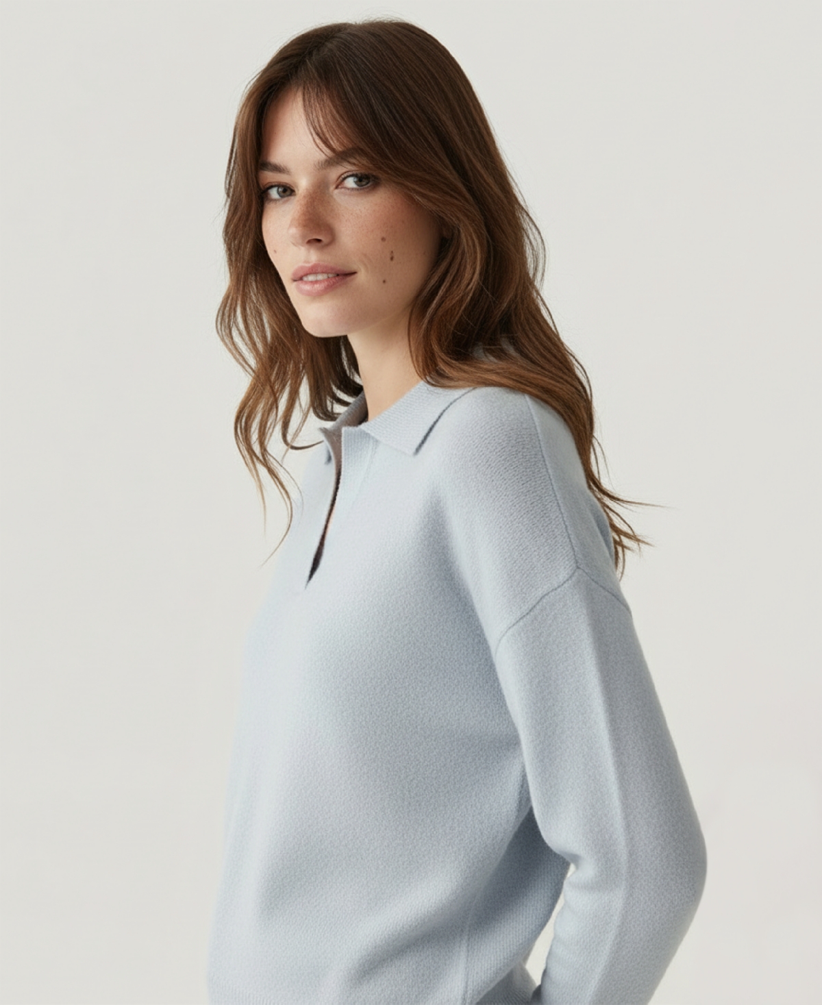 Naadam Women's Long Sleeves Lightweight Polo Sweater