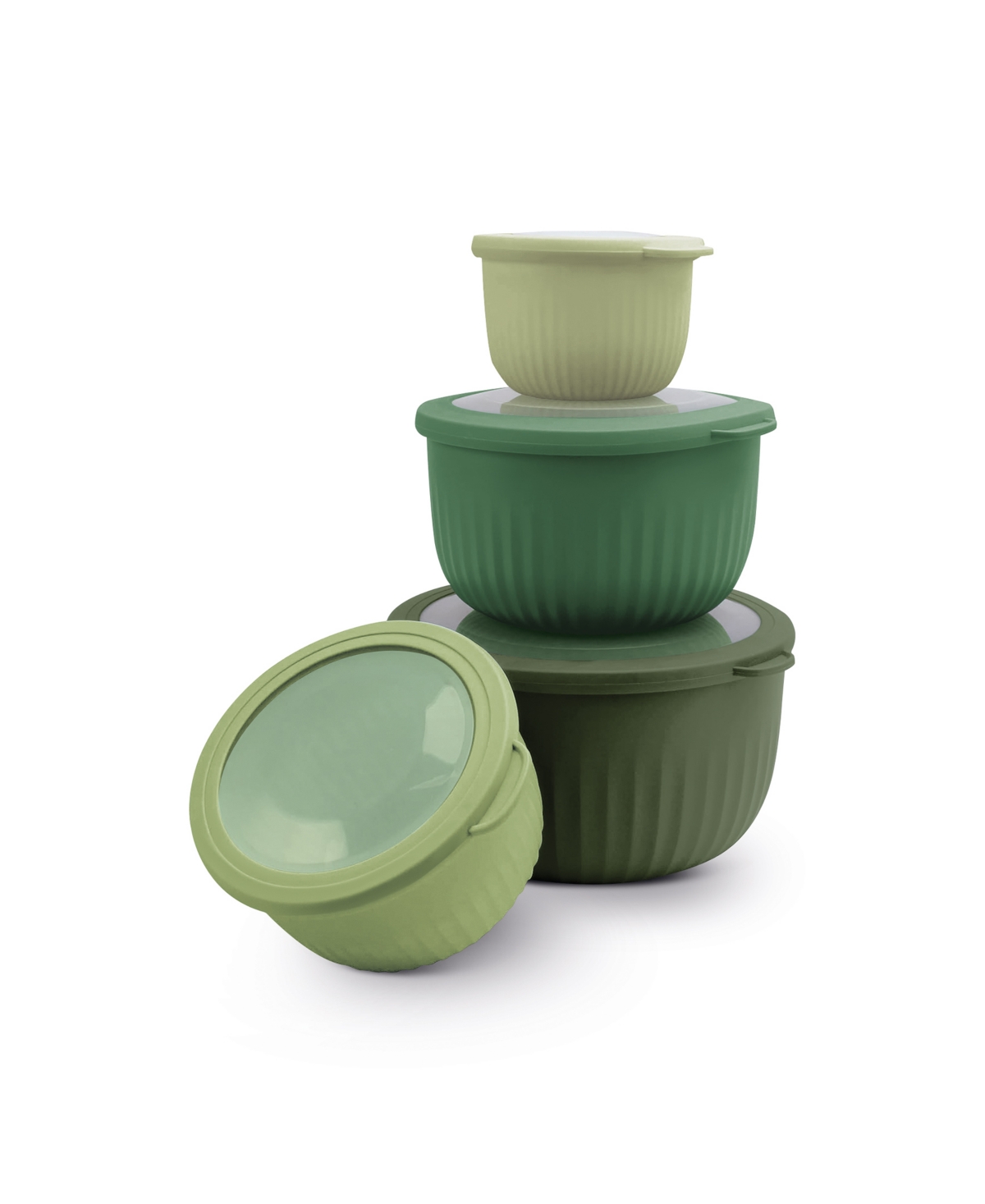 Art & Cook 8-pc. Round Nesting Bowls Set With Lids In Green