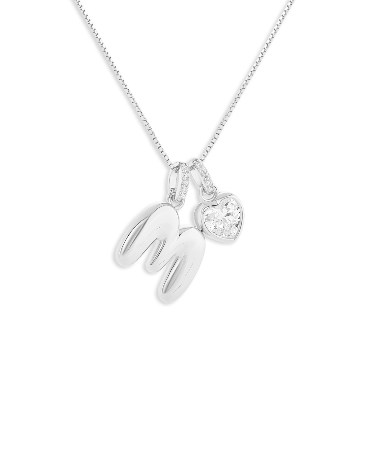 Holiday Lane Sterling Sliver Letter Initial Charm Necklace, Macy's Exclusive In Silver