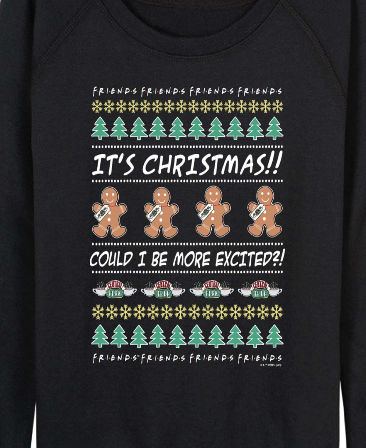 Hybrid Apparel Friends Christmas More Excited Women's French Terry Long Sleeve Shirt