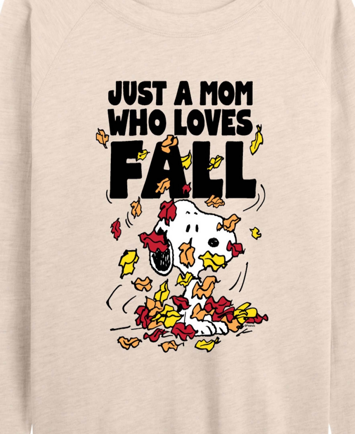 Hybrid Apparel Snoopy Mom Who Loves Fall Women's French Terry Long Sleeve Shirt