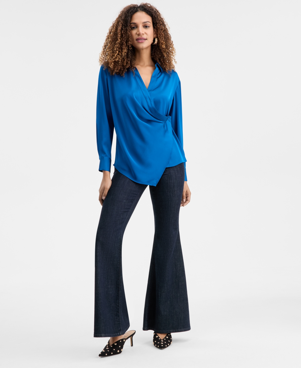 I.n.c. International Concepts Women's Surplice Wrap Top, Macy's Exclusive