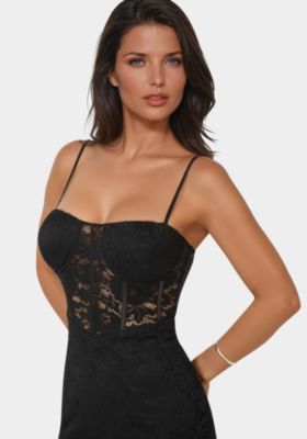 Women's Lace Corset Midi Dress