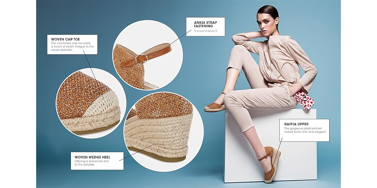 Kalista Raffia Woven Wedge Sandals