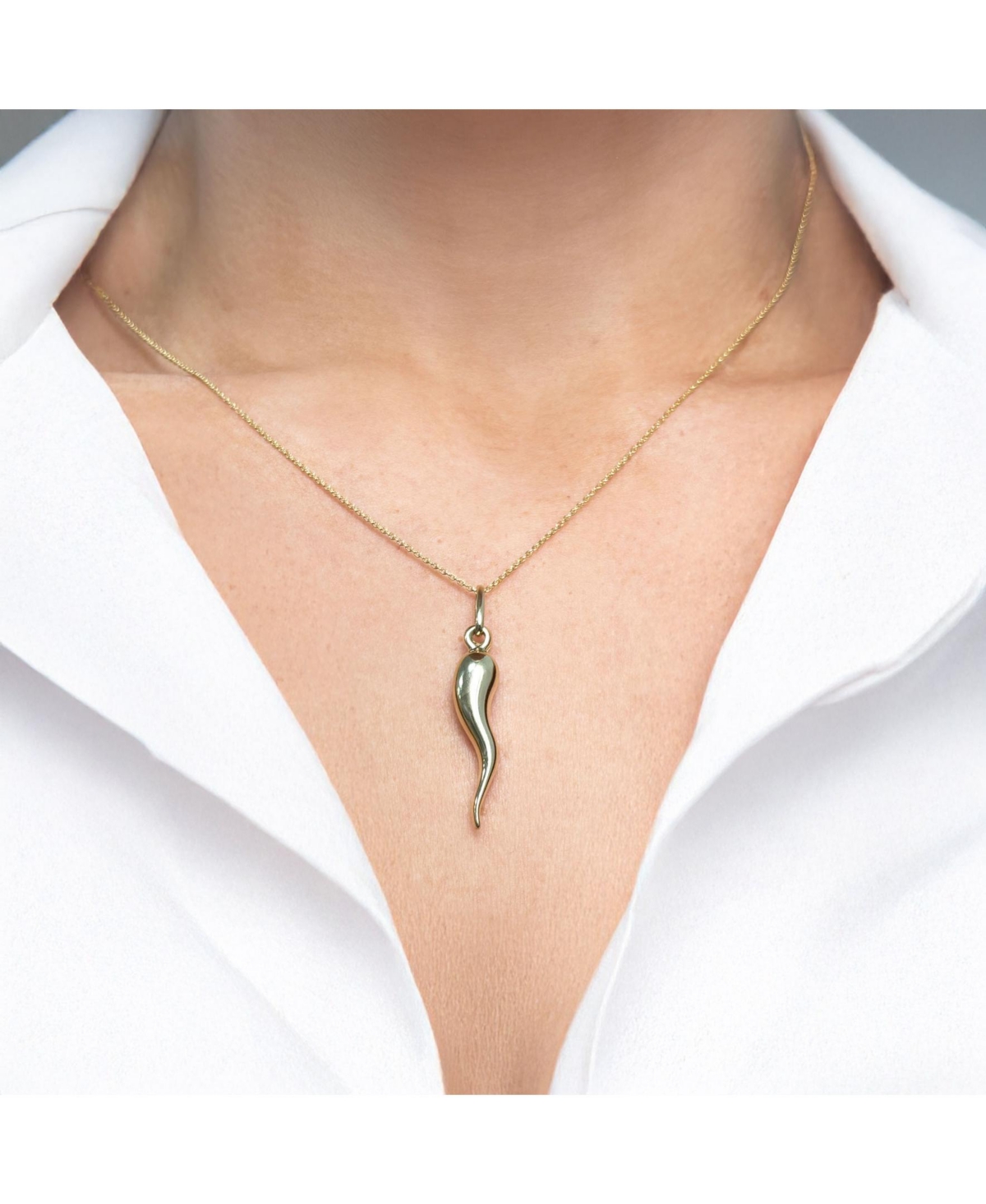 The Lovery Gold Horn Necklace 14K Gold