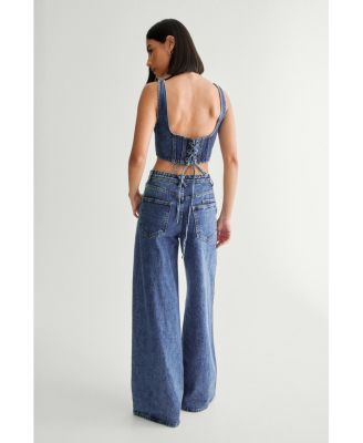 Women's Lace Front Detail Jean