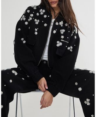Embellished Flower Applique Jacket