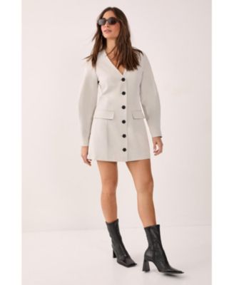 Women's Button Through Mini Blazer Dress