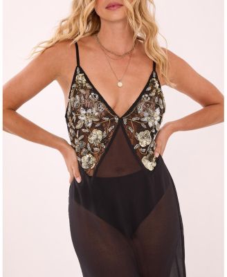 Sheer Strappy Maxi Dress