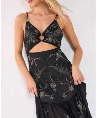 Ring Cut Out Volume Maxi Dress