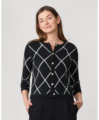 Women's Argyle Crewneck Cardigan
