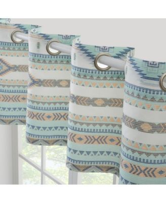 Phoenix Window Valance 84in x 16in + 1in Turquoise by Barefoot Bungalow