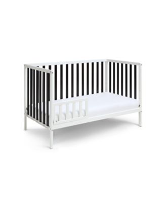  Deux Remi Island 4-in-1 Convertible Crib in White and Black with Modern Slatted Design