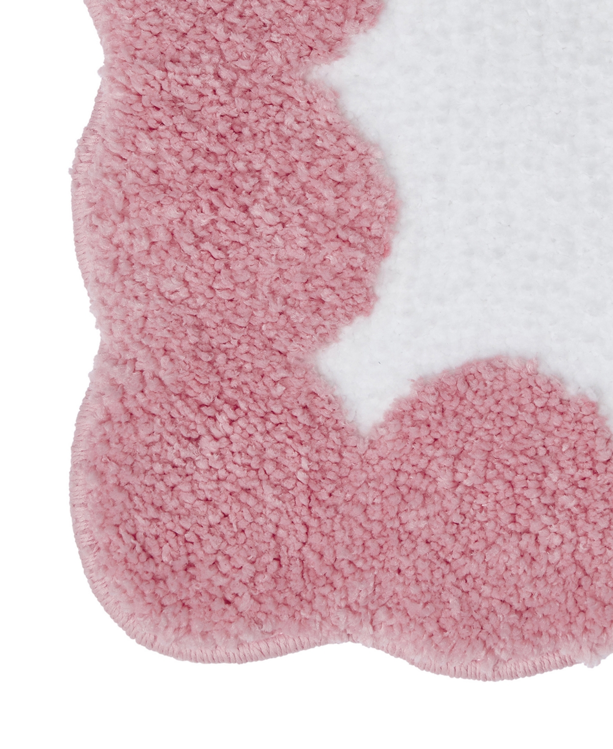 Vcny Home Dotted Edge Tufted Bath Rug, 18" X 27" In Pink