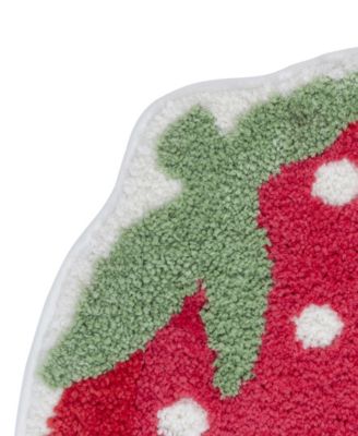 Strawberry Shaped Tufted Bath Rug, 18" x 27