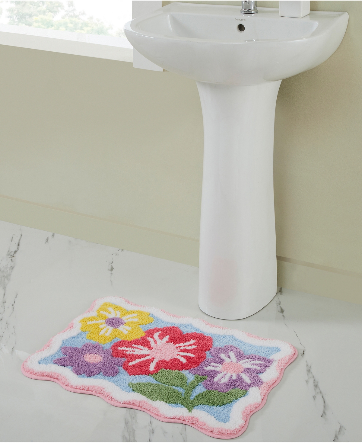 Vcny Home Floral Tufted Bath Rug, 18" X 27" In Multi
