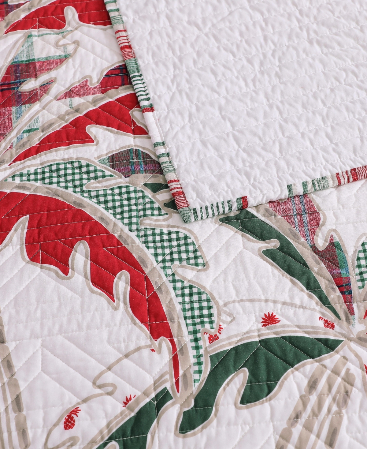 Tommy Bahama Palm Tree Patchwork Reversible 3-Pc. Quilt Set