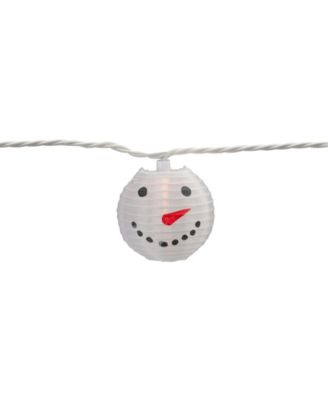 8.5' 10-Count White Snowman Paper Lantern Christmas Lights