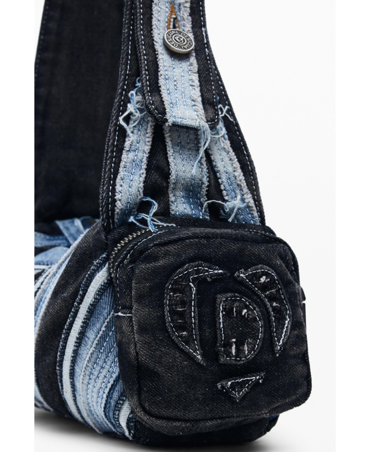 Desigual Women's Medium Denim Bag With Patch In Blue