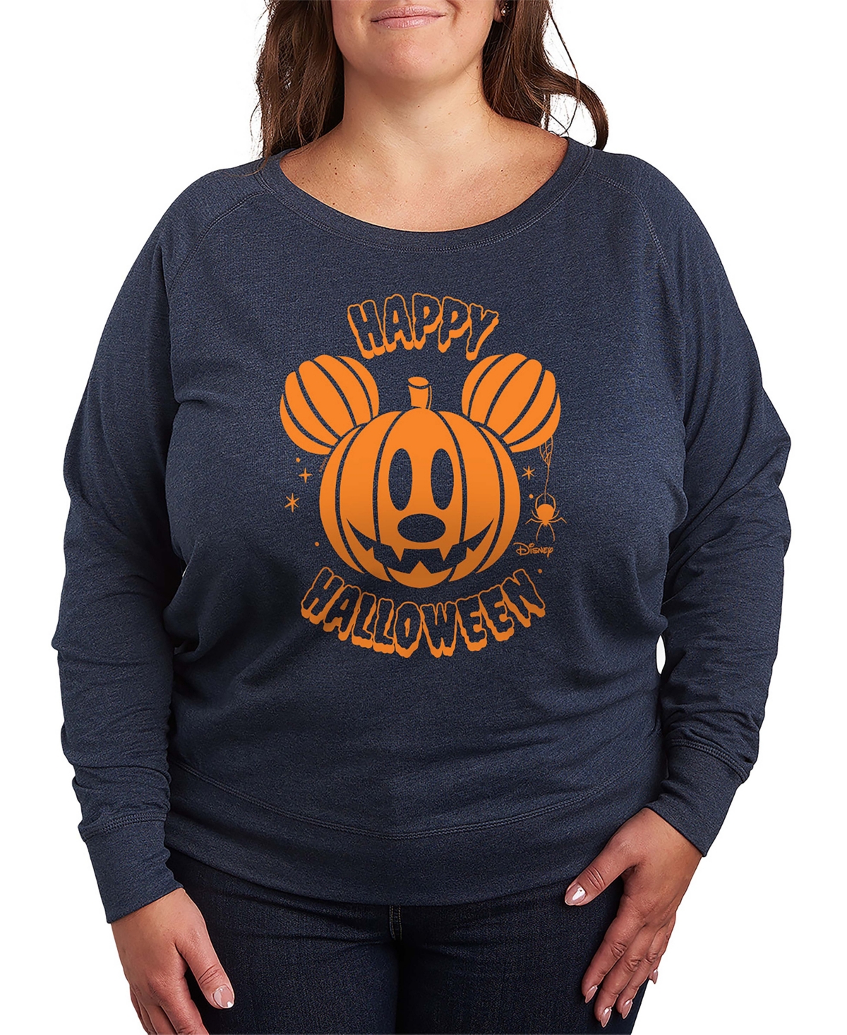 Hybrid Apparel Disney Happy Halloween Mickey Mouse Women's French Terry Long Sleeve Shirt
