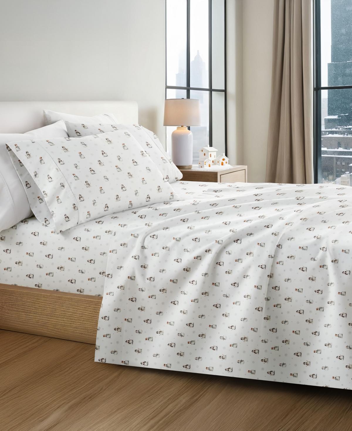 Ienjoy Home Holiday Pattern 4-pc. Sheet Set, King In White