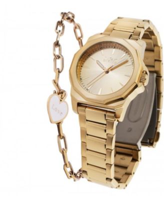 Women's 48579 Speedway  Quartz 3 Hand Gold Dial Watch