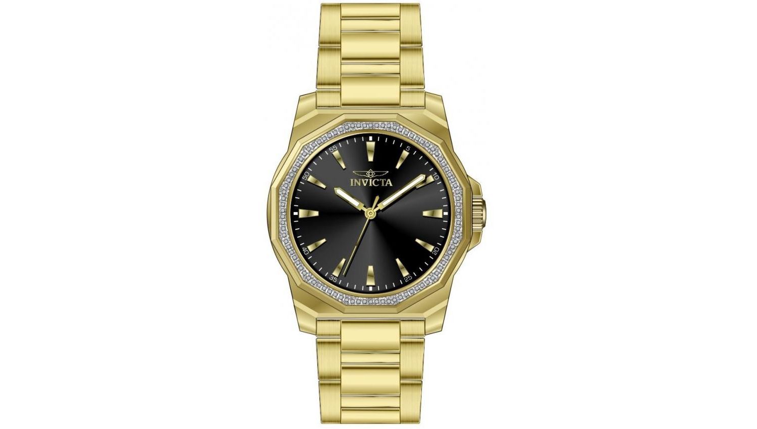 Men's 49107 Speedway Quartz 3 Hand Black Dial Watch