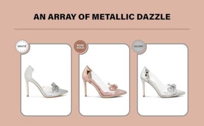 Women's Erika Metallic Embellished Clear Pumps