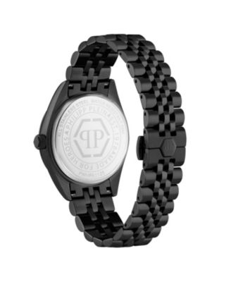 Men's Black Stainless Steel Watch, 41mm