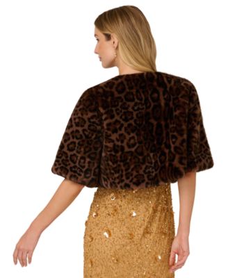Women's Leopard Print Crewneck Jacket