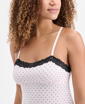 Women's Knit Lace Trim Modal Chemise