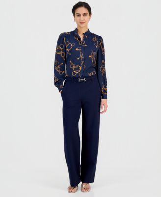 Women's Printed Button-Front Blouse