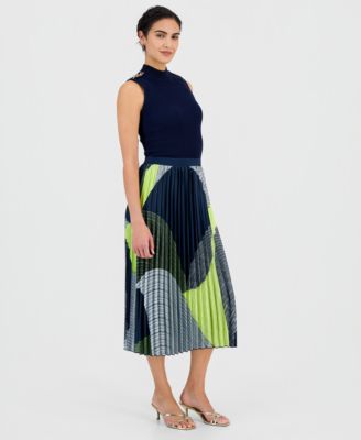 Women's Pull-On Pleated Midi Skirt