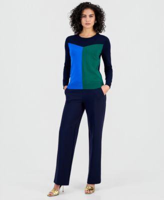Women's Colorblocked Crewneck Sweater