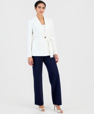 Women's One-Button Tie-Waist Blazer