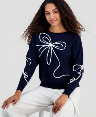Women's Soutache Bow Crewneck Sweater