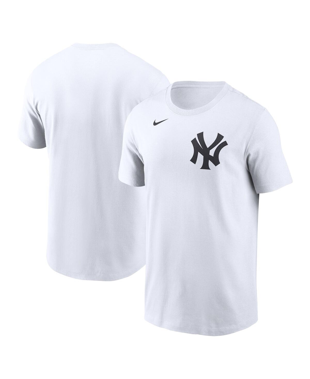 Nike Men's White New York Yankees Fuse Wordmark T-shirt In White