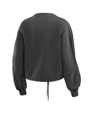 Women's 2-Piece Black Boston Bruins Washed Fleece Sweatshirt and Shorts Lounge Set