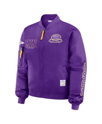 Women's Purple Minnesota Vikings Patch Full-Zip Bomber Jacket